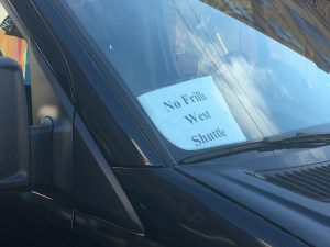 a note in the windshield of pickup and delivery truck in Parkdale in Feb 2017