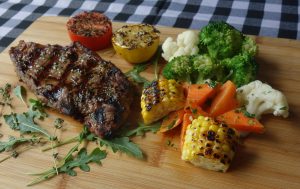 Steak dinner at Amico's Pizza in Parkdale