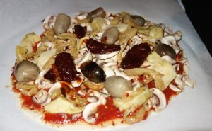 exotic pizza ready to cook