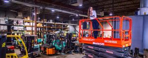 Cynthia Stone at Masterlift workshop in Oakville
